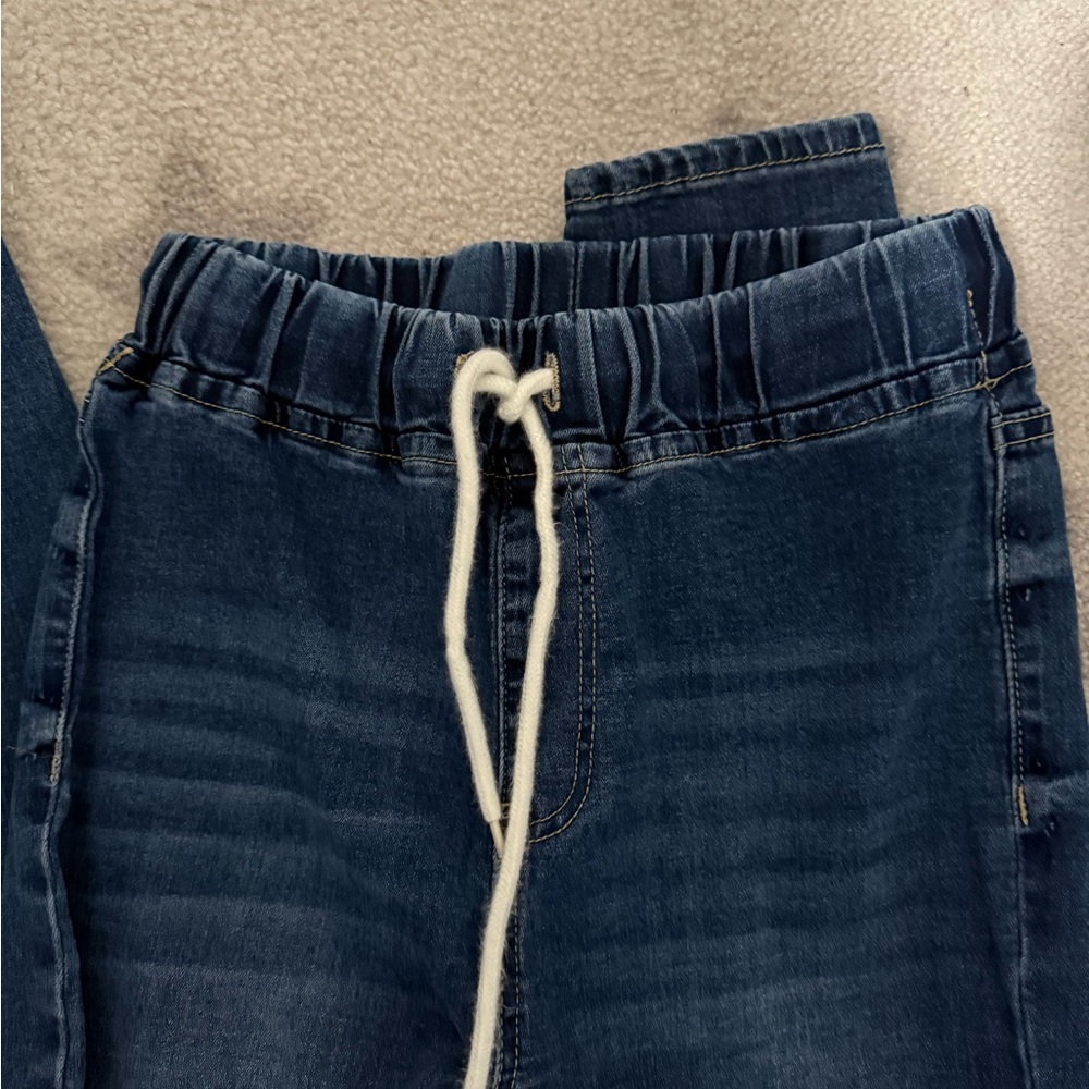 Women's Blue Drawstring Jeans - Picture 2 of 2